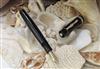 Montblanc L139G black celluloid with flat middle cap band stamped ""Montblanc Meisterstück.""